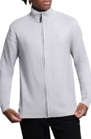 XRAY Mock Neck Full Zip Sweater
