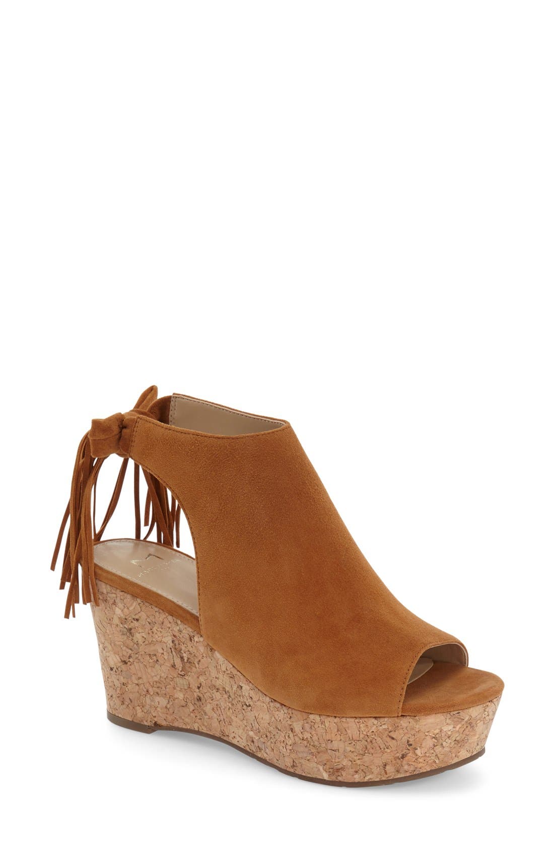 'Sueann' Platform Wedge Sandal, Main, color, COGNAC SUEDE