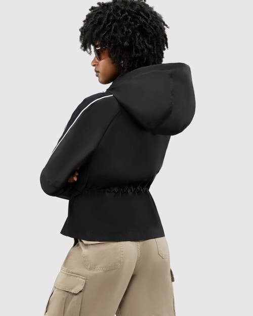 Alpenhaus Enneth Hooded Windbreaker With Adjustable Waist In Black