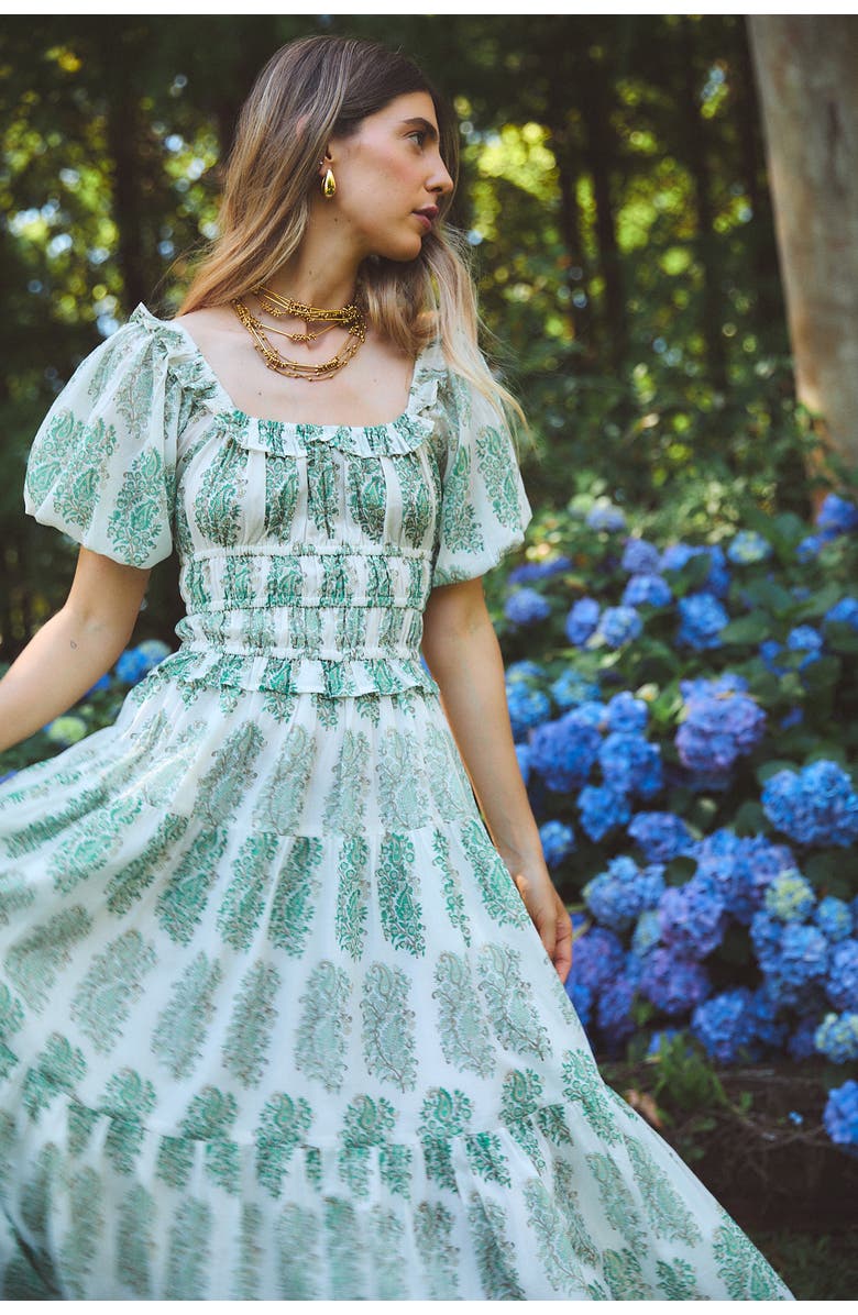 Ro's Garden Percy Midi Dress, Alternate, color, Green Mayura