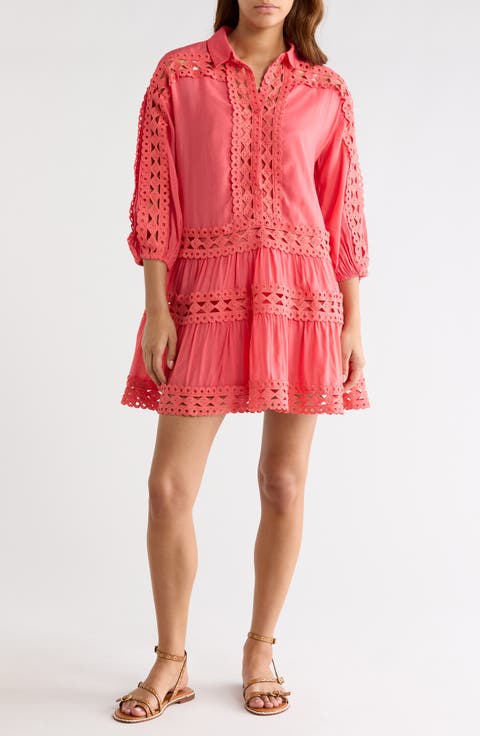 Lace Trim Cover-Up Dress