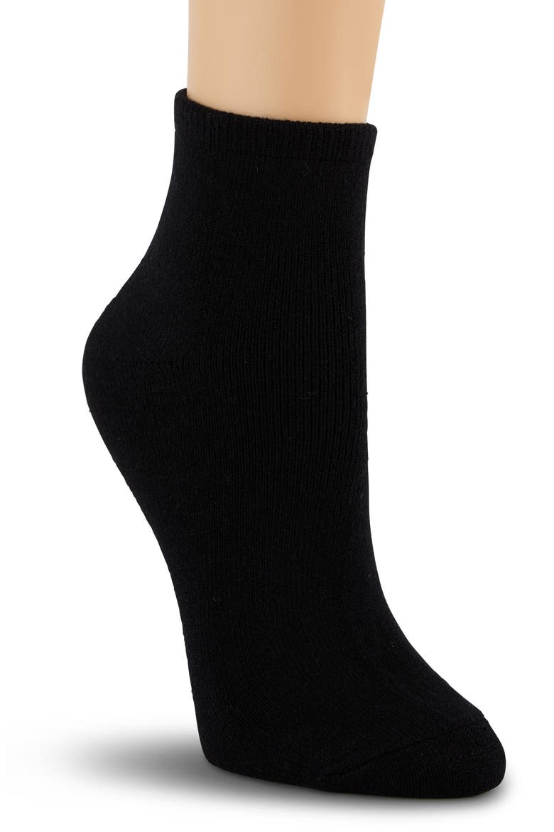 4-Pack Cushioned Quarter Length Socks, Alternate, color, BLACK