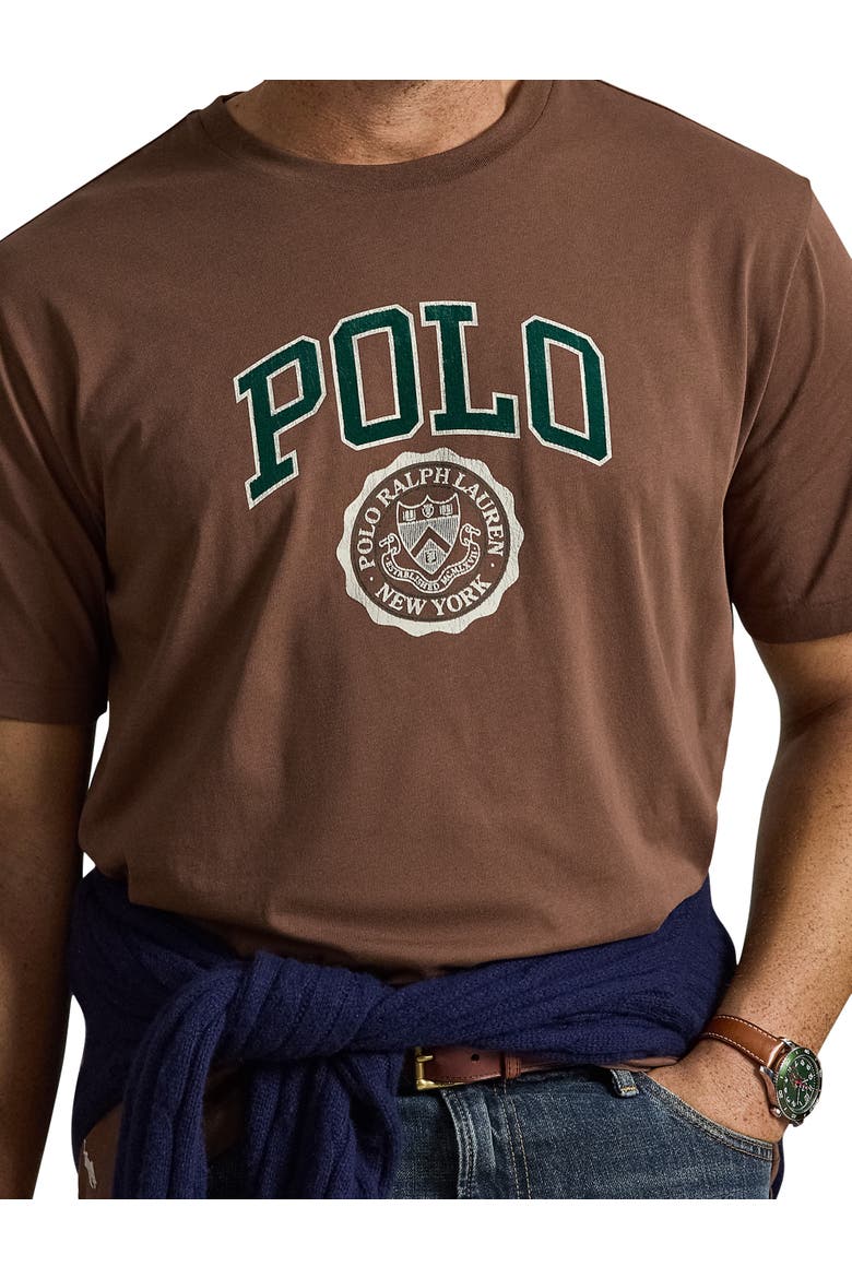 Big & Tall Varsity Graphic T-Shirt, Alternate, color, CHOCOLATE BROWN