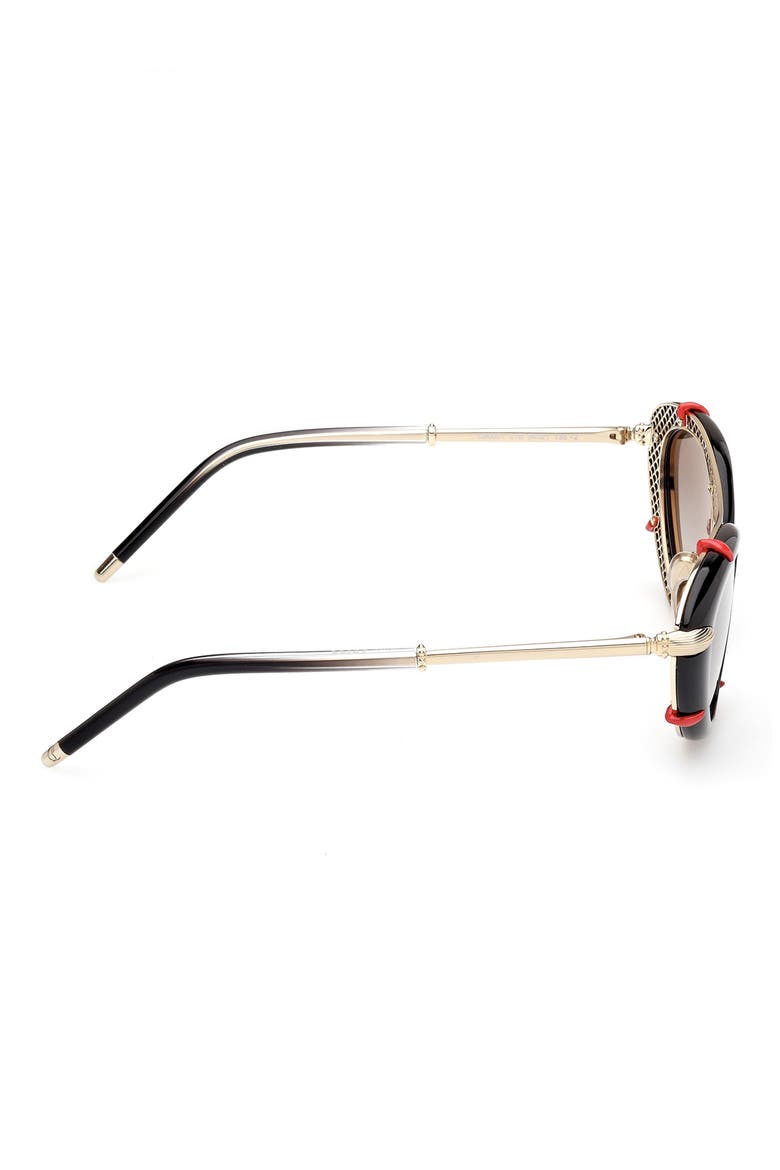 Dolly 54mm Gradient Oval Sunglasses, Alternate, color, BLACK/ PALE GOLD/ ZEISS SMOKE