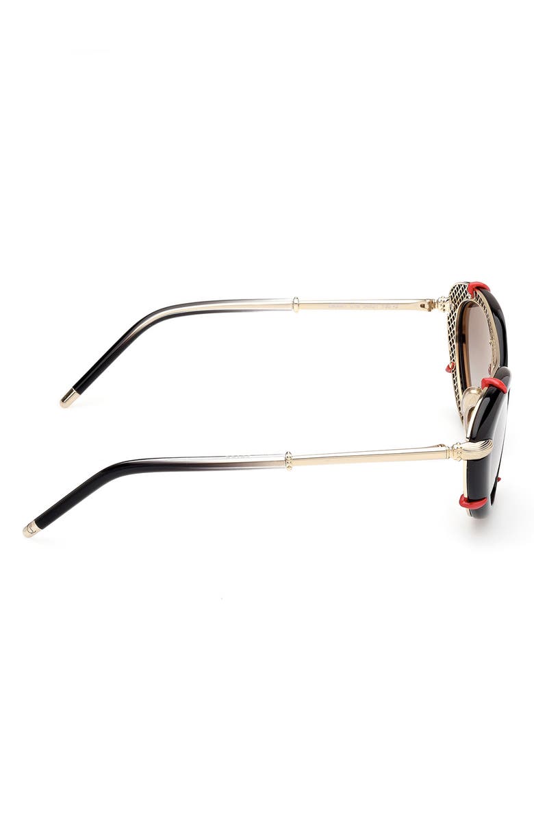 Christian Louboutin Dolly 54mm Gradient Oval Sunglasses, Alternate, color, Black/ Pale Gold/ Zeiss Smoke