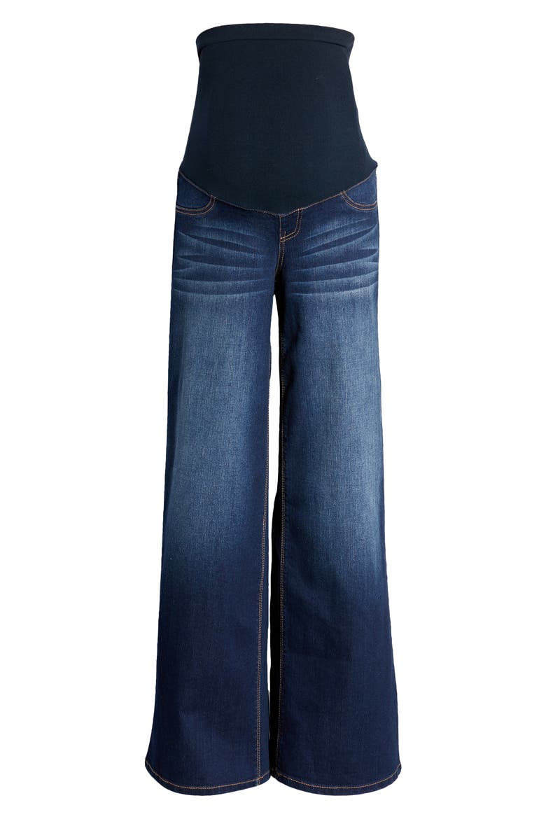 Over the Bump High Waist Wide Leg Maternity Jeans, Alternate, color, LENNOX