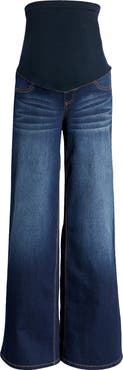 1822 Denim Over the Bump High Waist Wide Leg Maternity Jeans