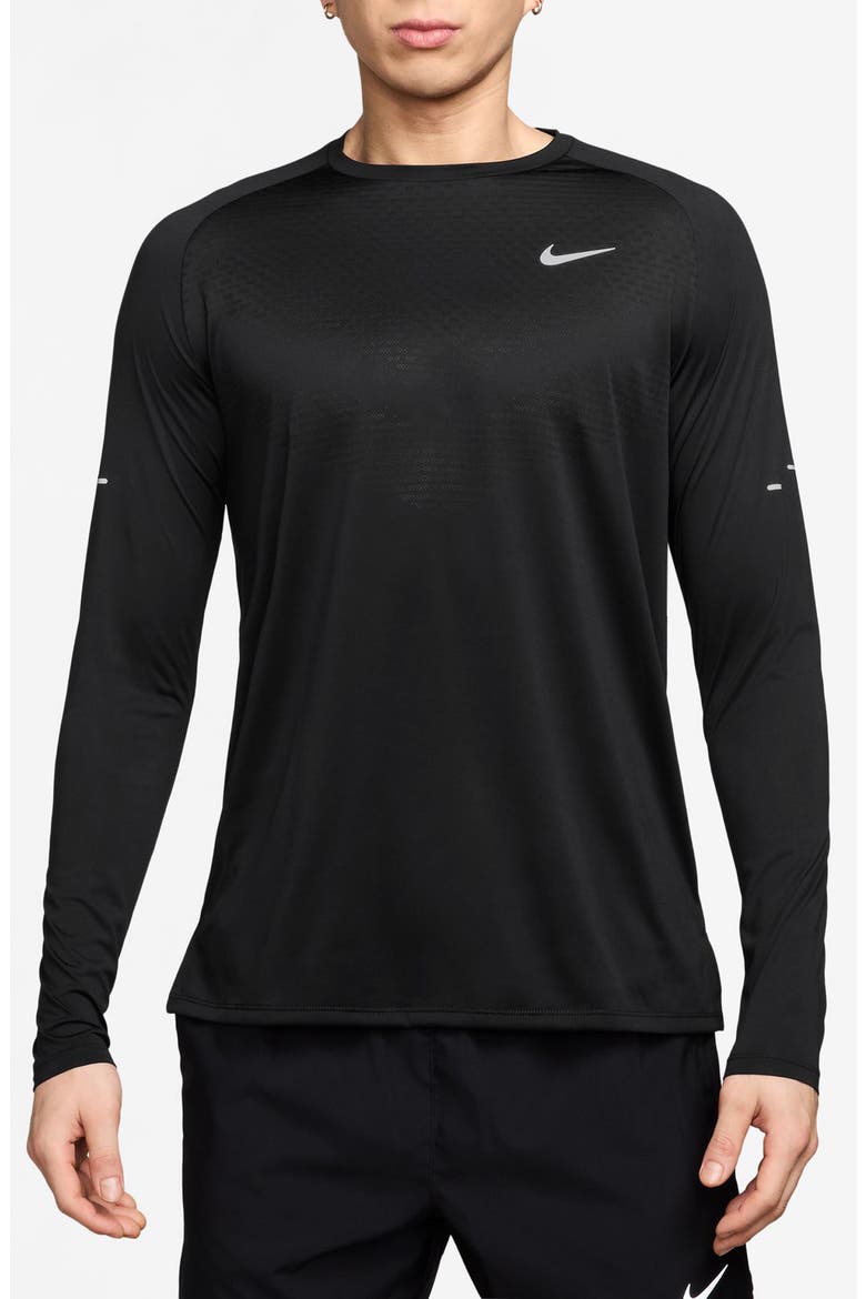 Advantage Dri-FIT Long Sleeve Performance T-Shirt, Main, color, BLACK/ REFLECTIVE SILVER