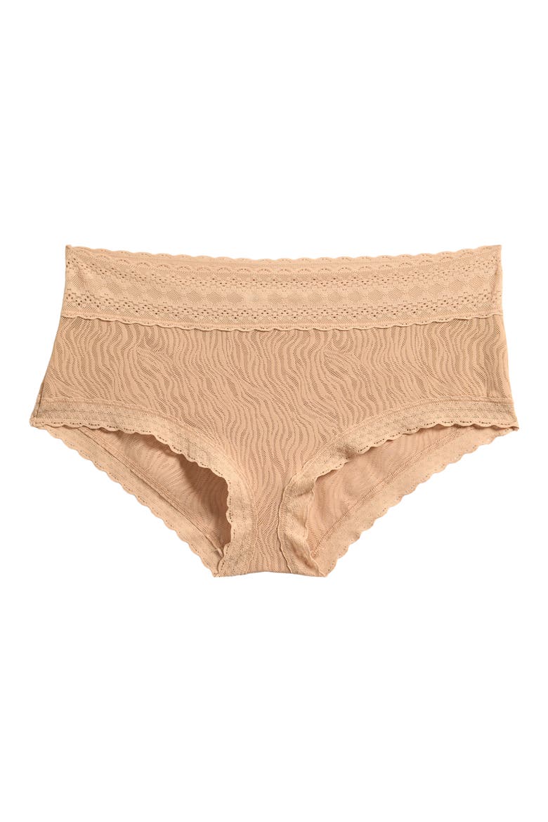 Allover Lace Hipster Briefs, Alternate, color, LATTE ZEBRA