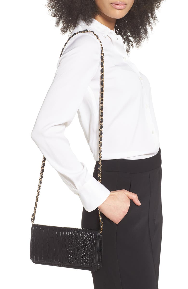 Nordstrom Sandra Leather Clutch, Alternate, color, 