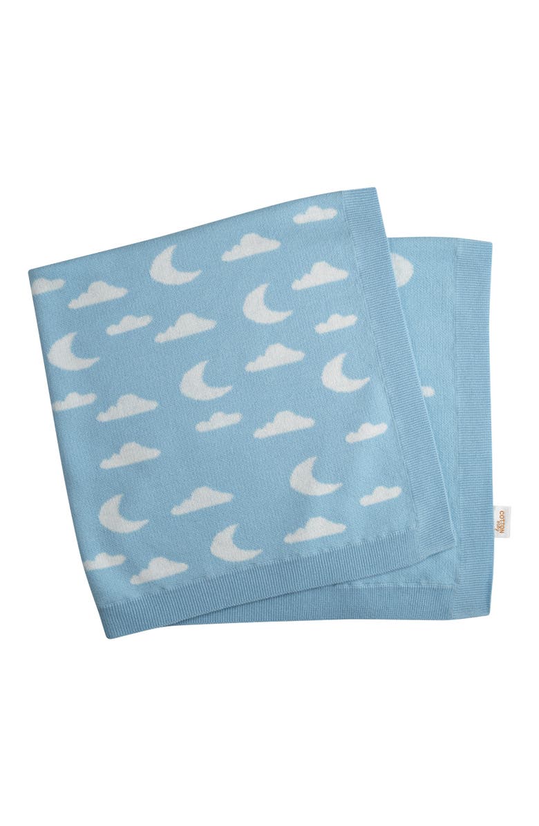 Rachel Riley Cloud & Moon Knit Blanket, Main, color, Blue
