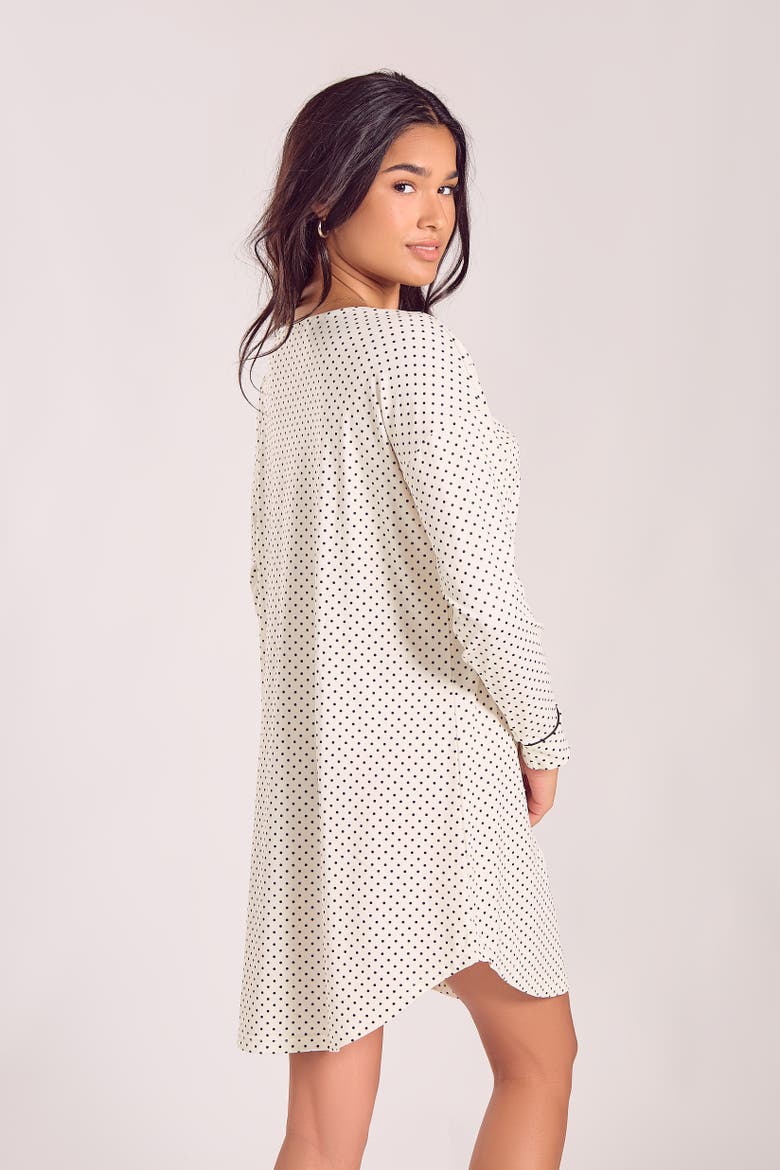 Microfiber Knit Sleep Shirt with Functional Buttons, Alternate, color, Ivory