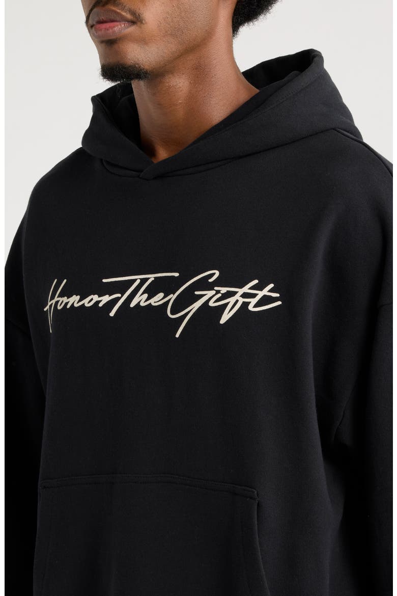 Script Cotton Graphic Hoodie, Alternate, color, BLACK