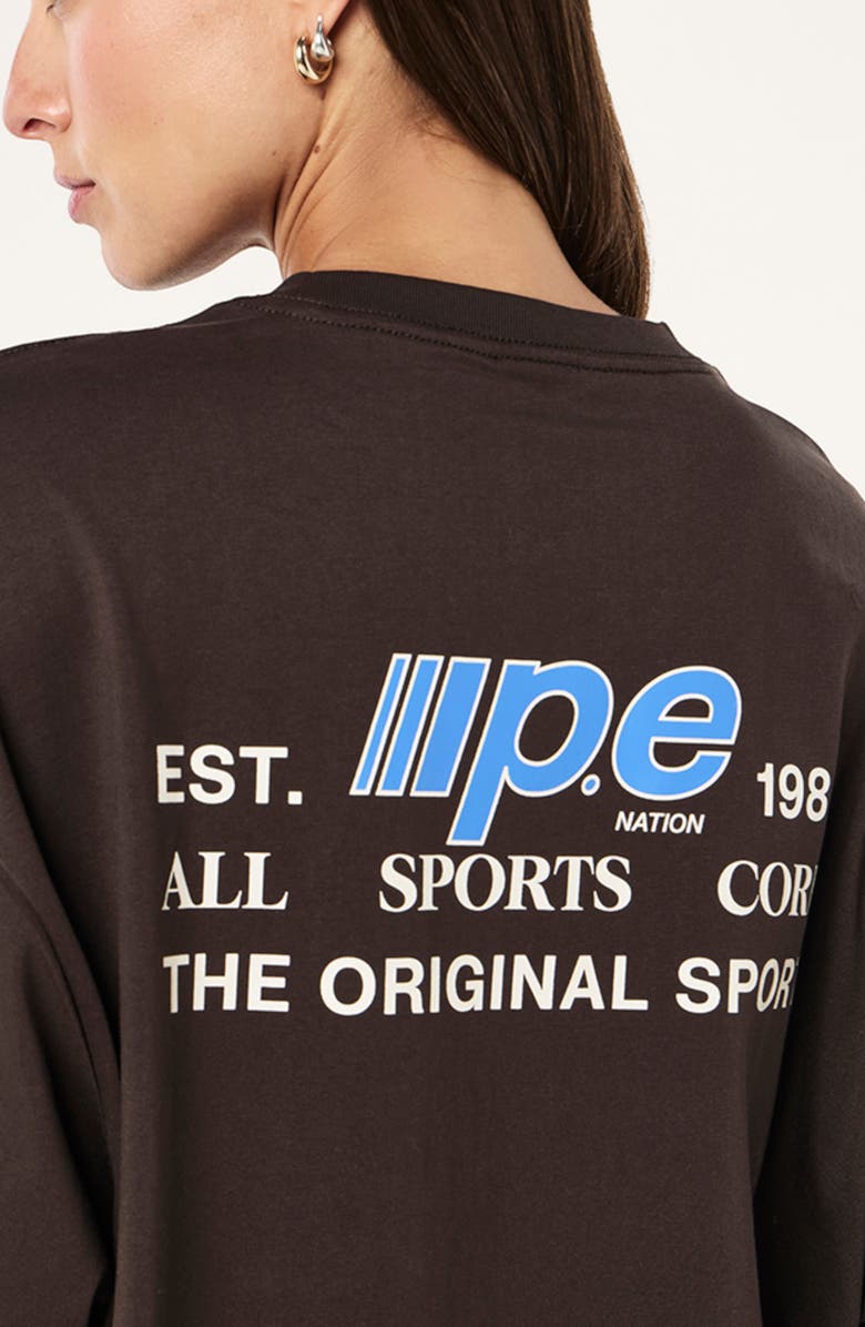 P.E Nation Glide Oversize Organic Cotton T-Shirt, Alternate, color, Coffee
