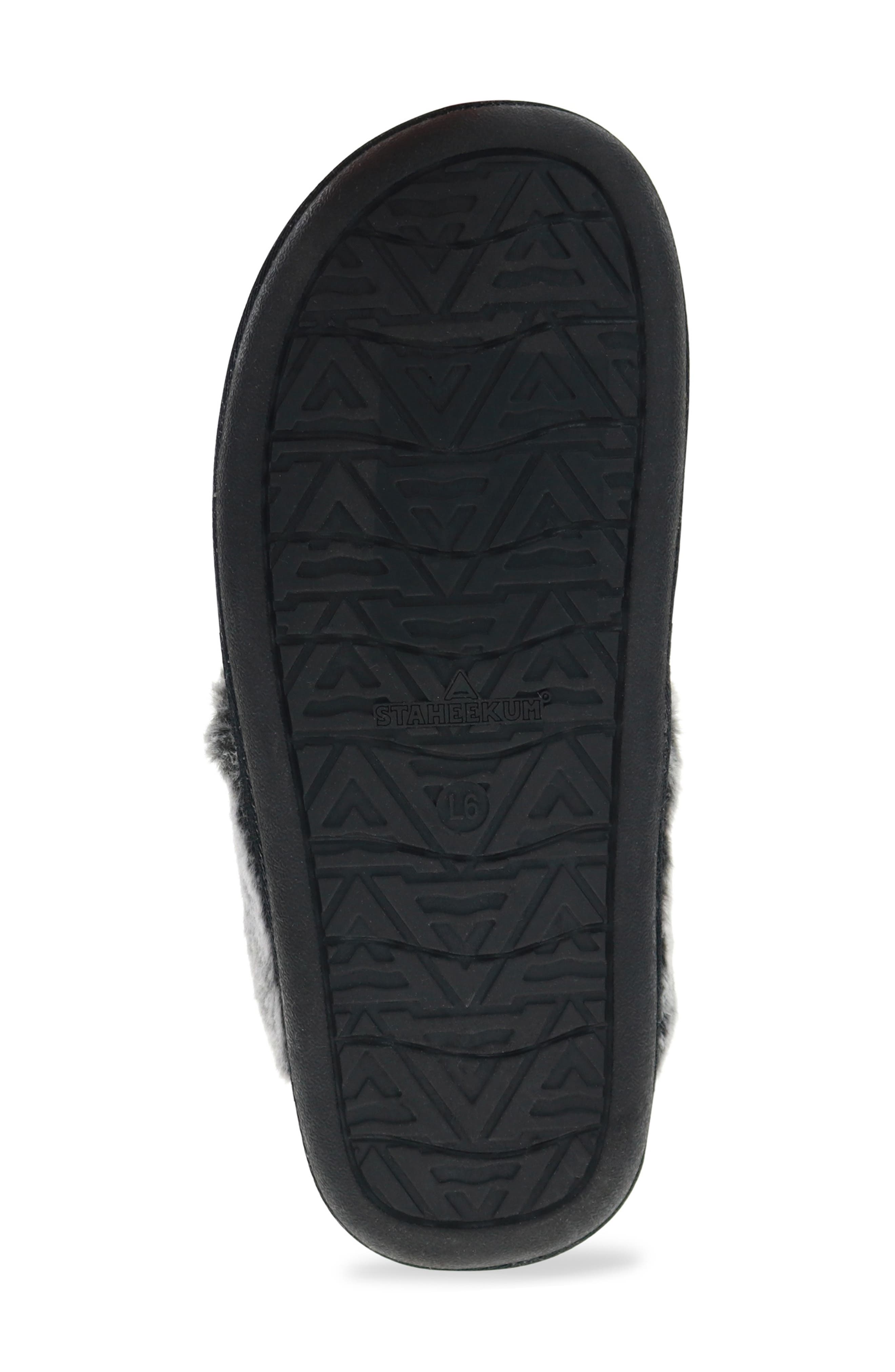 Cordata Faux Fur Scuff Slipper, Alternate, color, BLACK