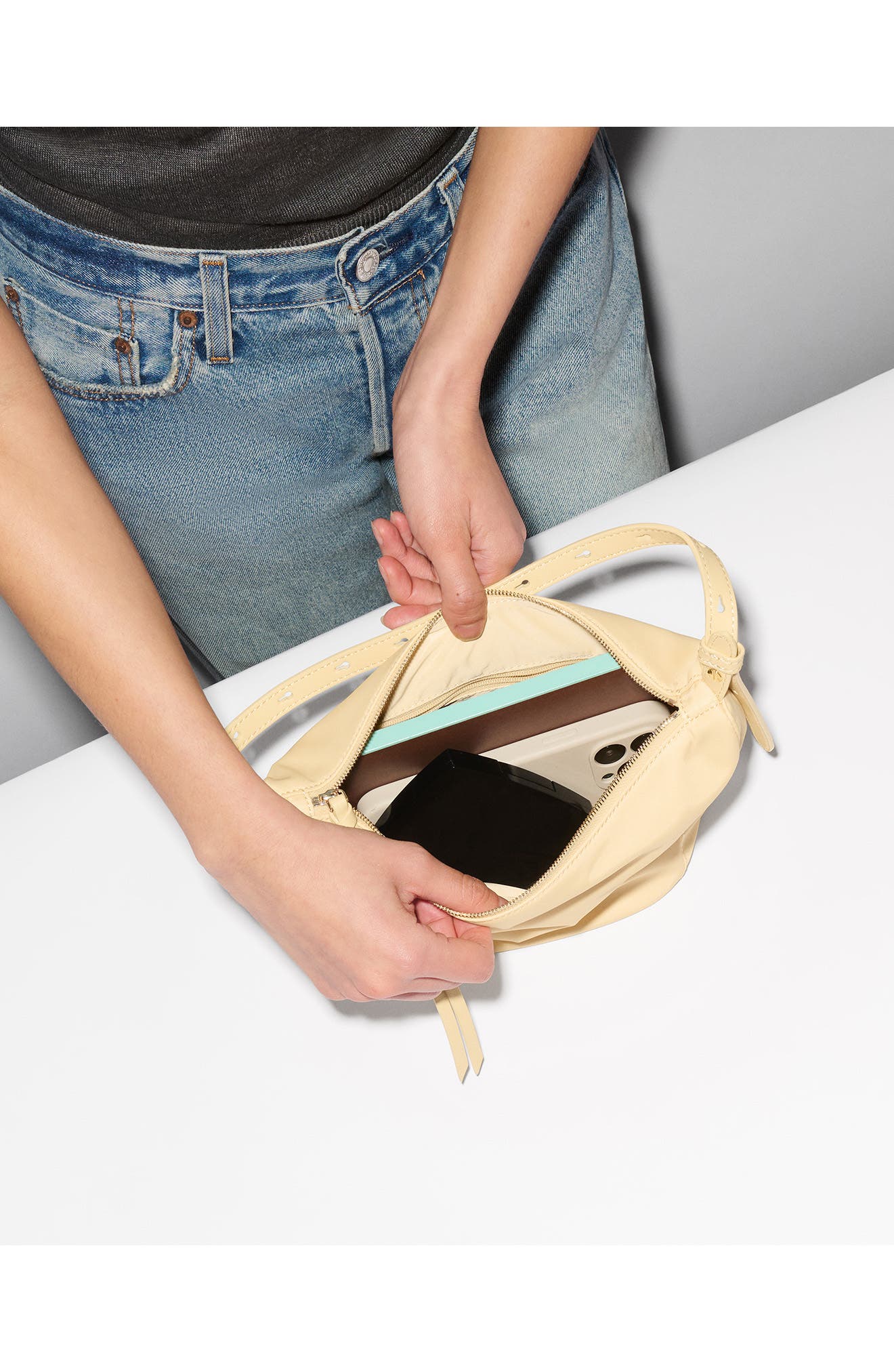 MZ Wallace Small Waverly Nylon Hobo Bag, Alternate, color, Chamomile