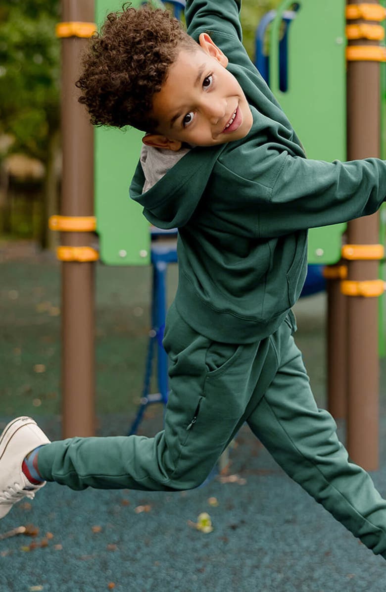 Mightly Organic Cotton Fleece Pocket Joggers, Alternate, color, Forest Green