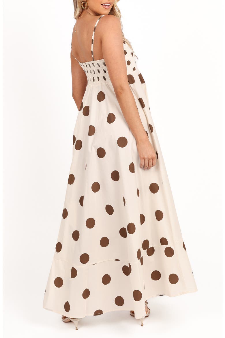 Deenie Mixed Polka Dot Cotton Maxi Dress, Alternate, color, CHOCOLATE BROWN SPOT
