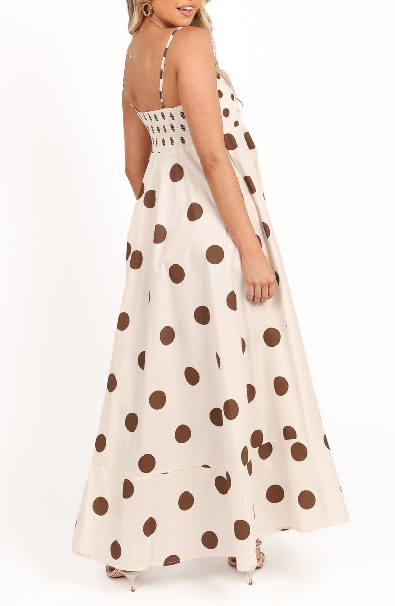 Petal & Pup Deenie Mixed Polka Dot Cotton Maxi Dress, Alternate, color, Chocolate Brown Spot