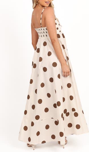 Deenie Mixed Polka Dot Cotton Maxi Dress