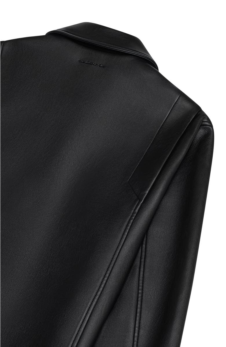 Manière De Voir Bernard Leather Minimal Boxy Jacket, Alternate, color, 