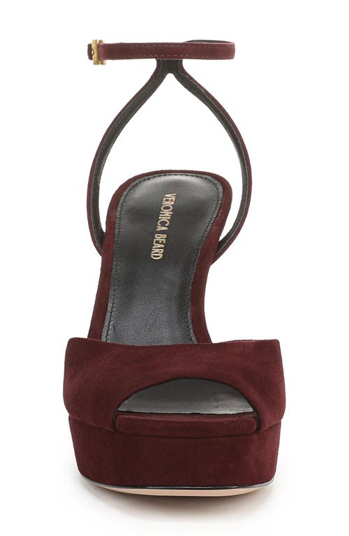 Veronica Beard Brianne Ankle Strap Platform Sandal In Burgundy