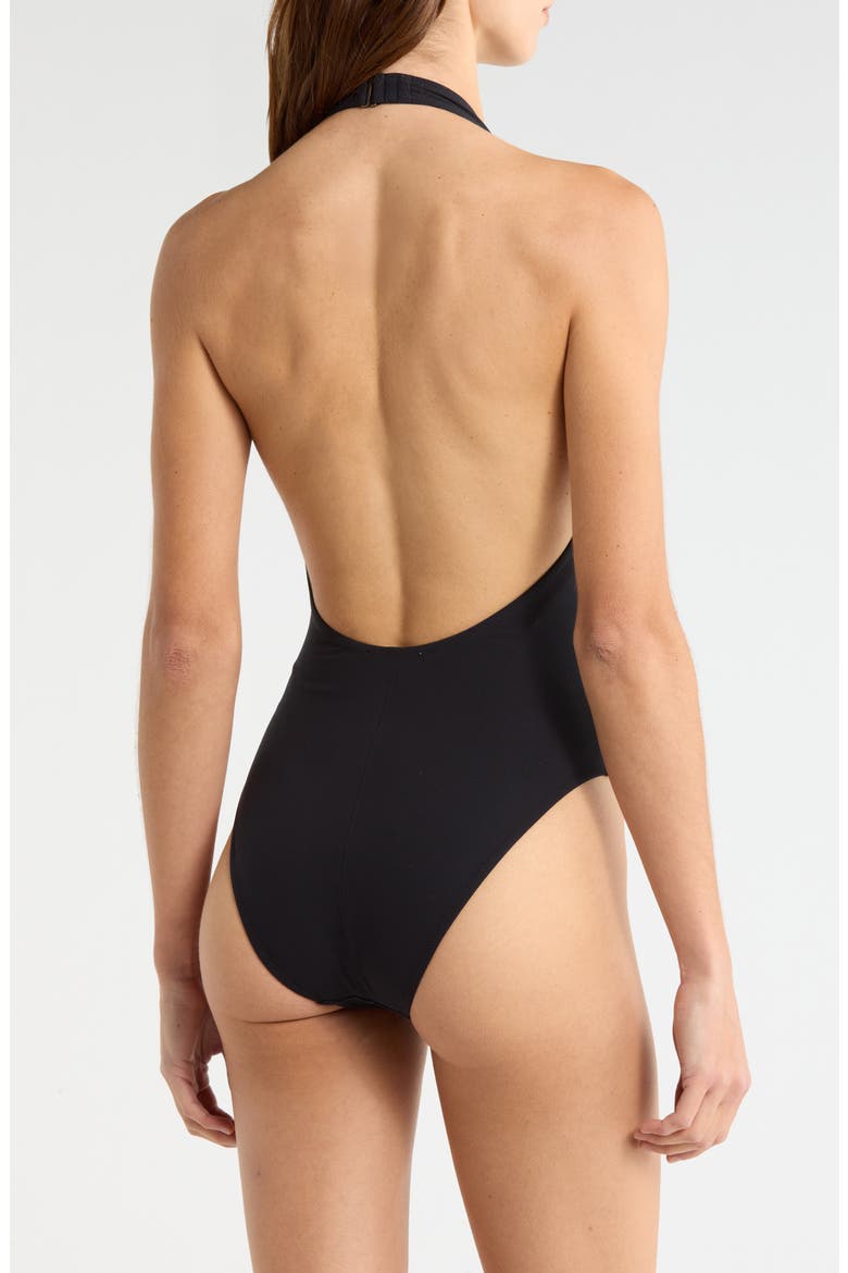 Milos Halter One-Piece Swimsuit, Alternate, color, NOIR