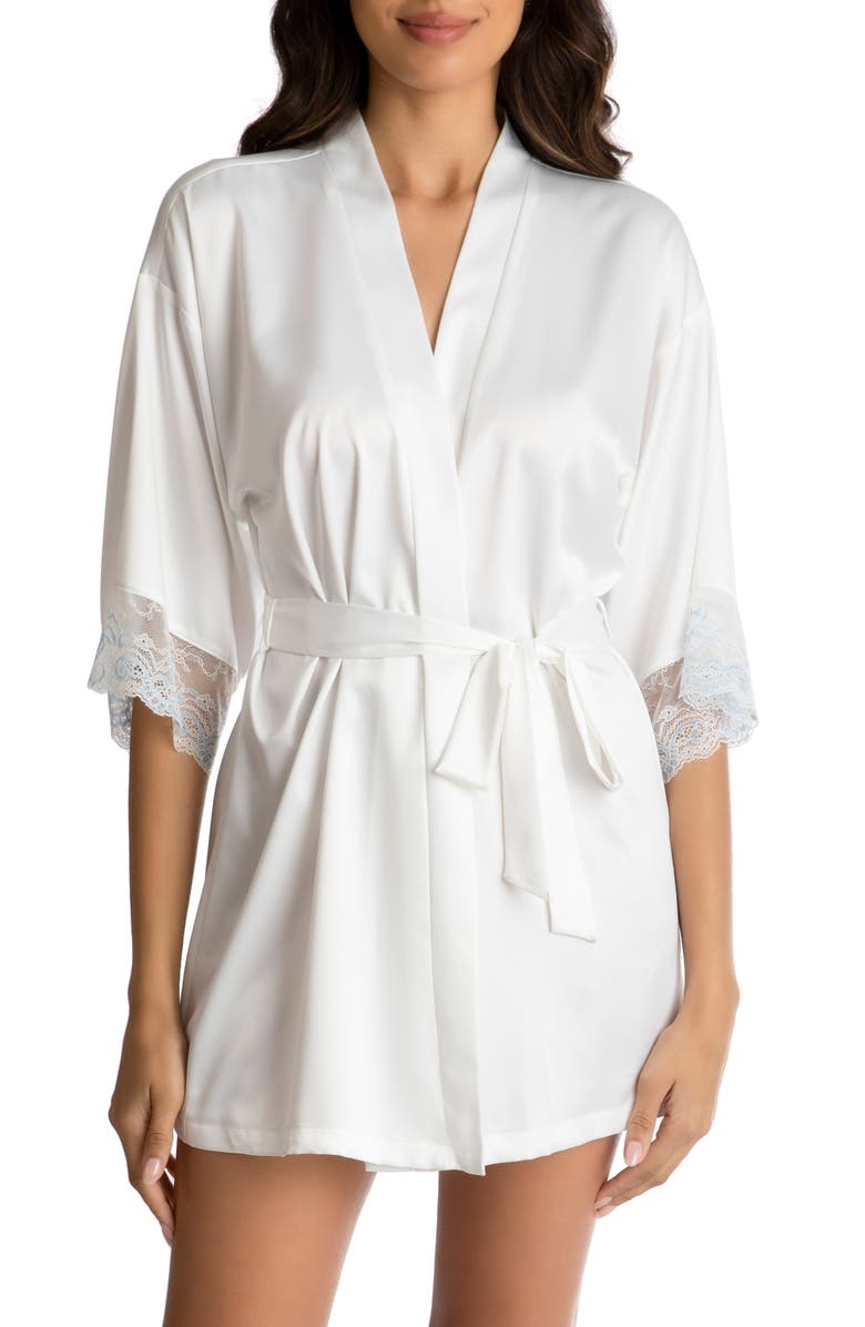 In Bloom by Jonquil Lace Trim Robe, Main, color, Ivory