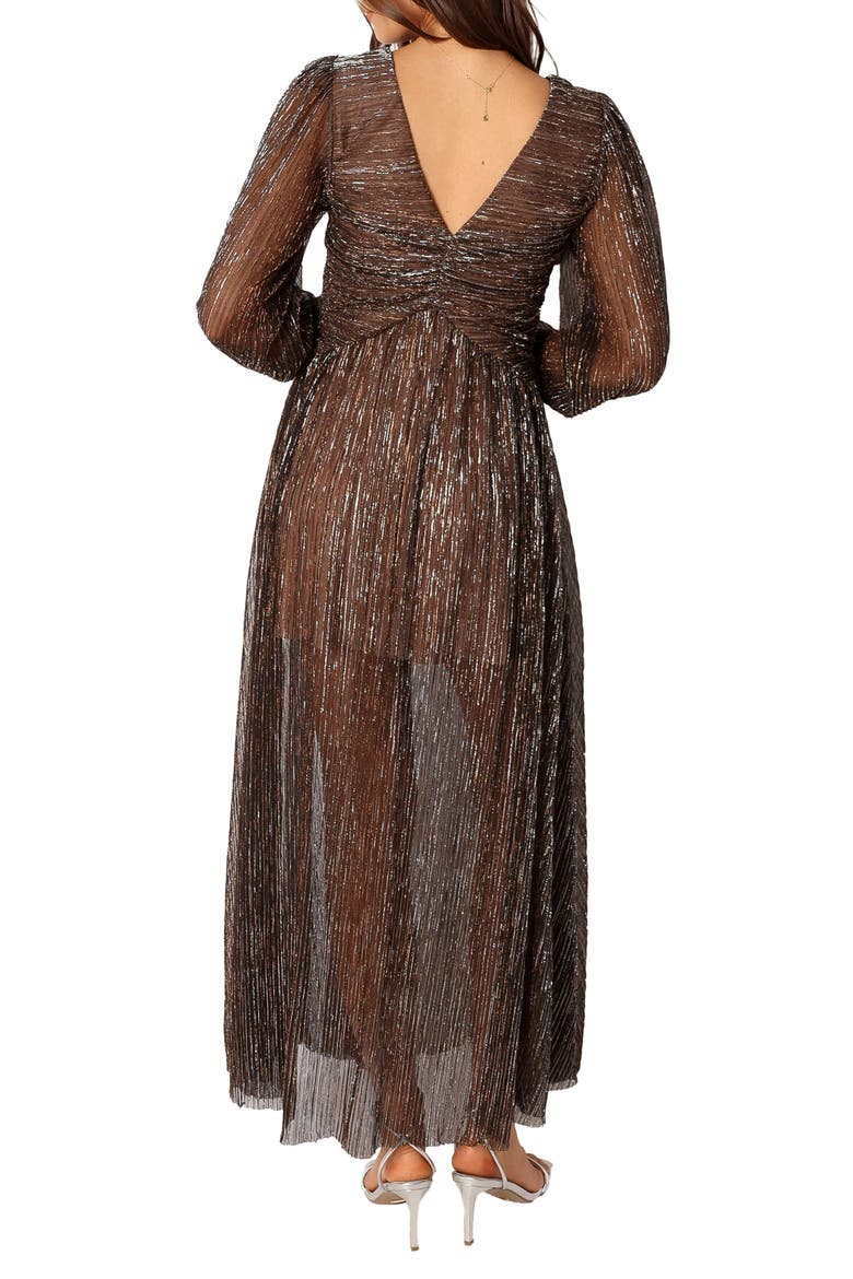 Lustre Long Sleeve Midi Dress, Alternate, color, BRONZE