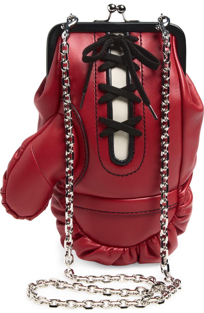 Moschino Boxing Glove Crossbody Bag, Alternate, color, Red 50A Oa2