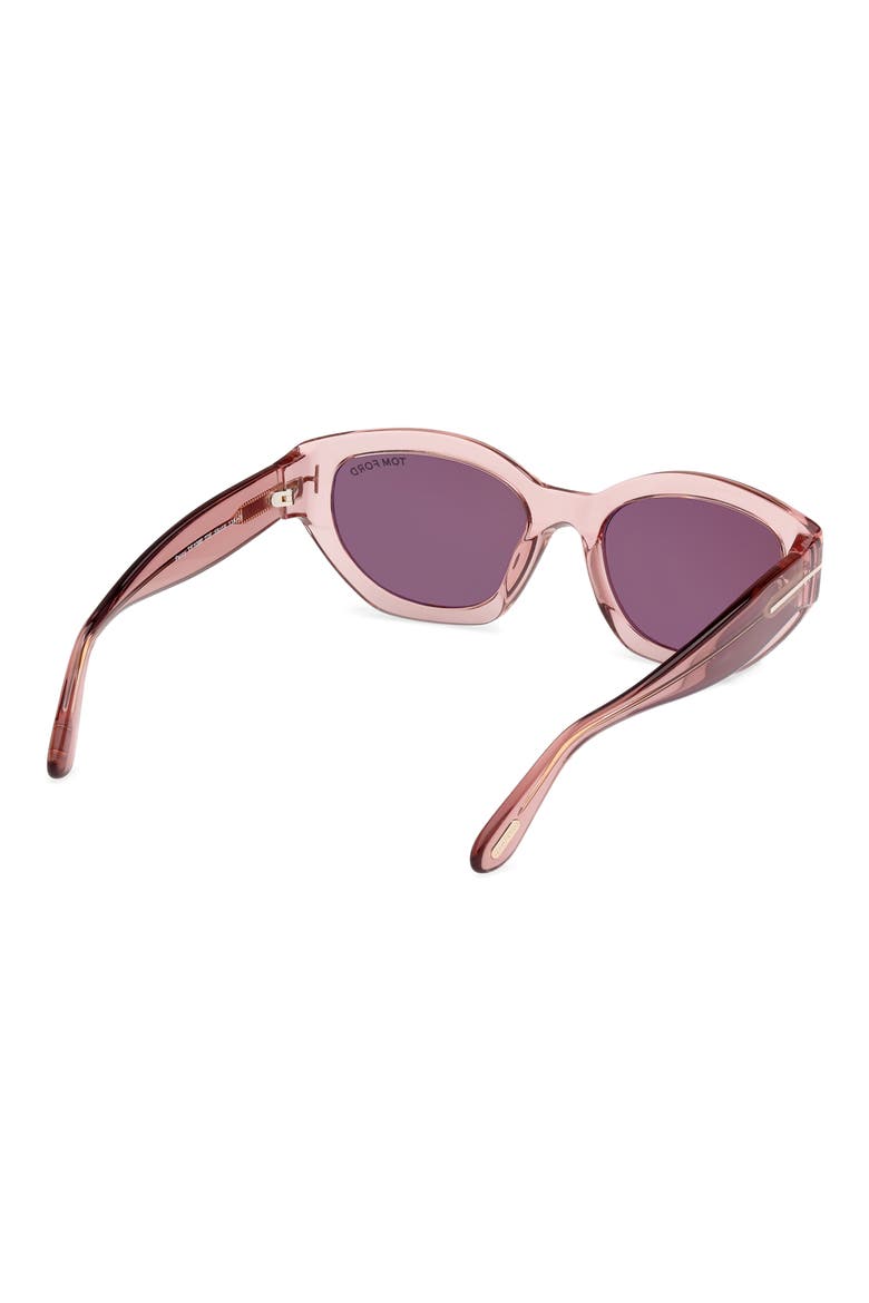 Penny 55mm Geometric Sunglasses, Alternate, color, SHINY DUSTY ROSE / BROWN