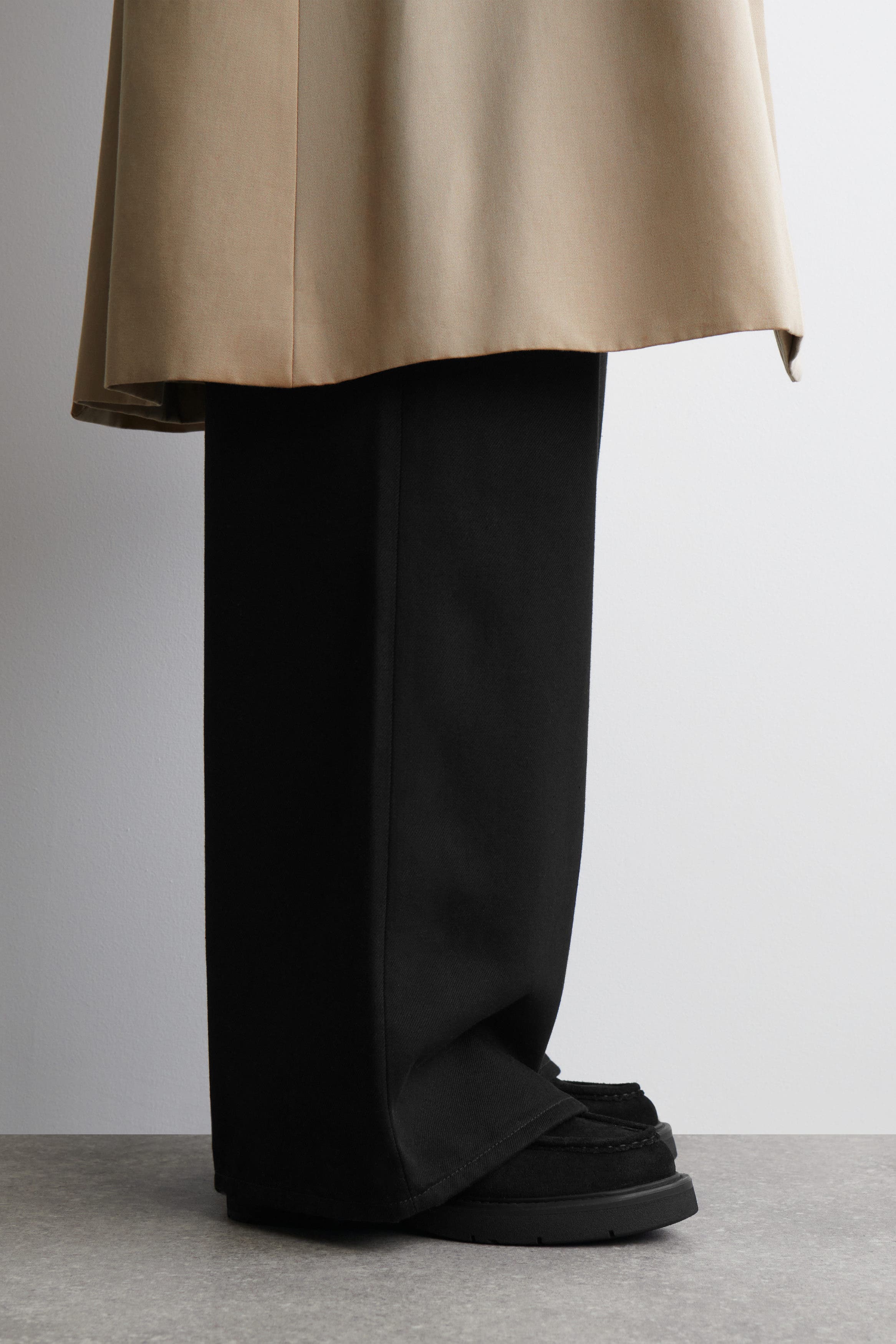 COS Lace-Up Suede Ankle Boots, Alternate, color, Black