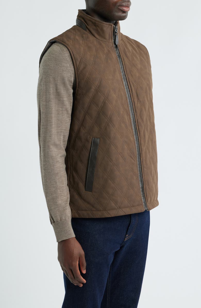 Johnston & Murphy Upton Reversible Vest, Alternate, color, Light Brown/ Brown Plaid