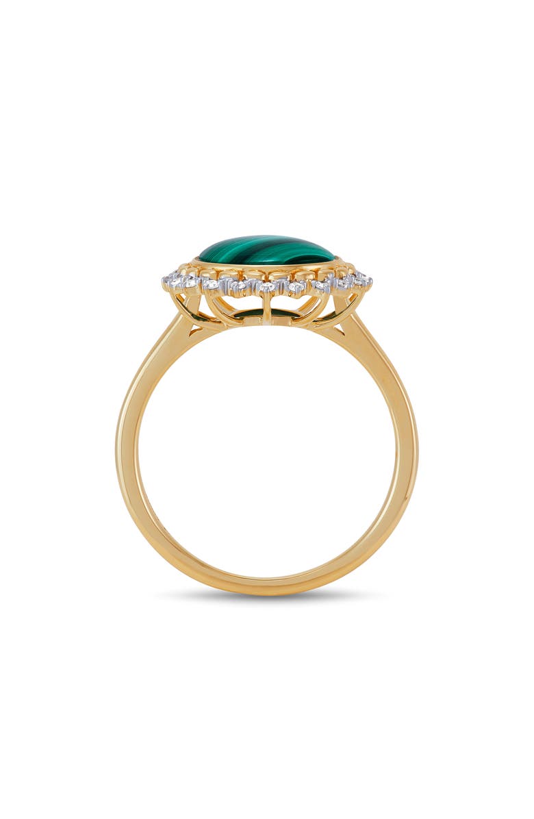 Frankie & Zoe Malachite & Diamond Ring, Alternate, color, Yellow Gold