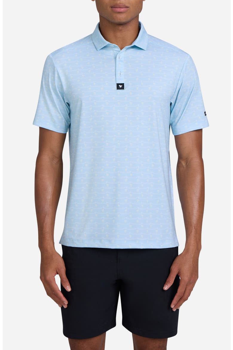 Core Floral Waves Performance Golf Polo, Main, color, EASY LIVIN