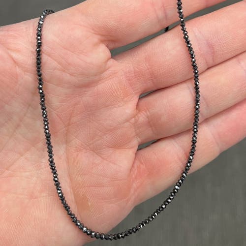 Bliss Diamond 15ct Tw Black Diamond Necklace 16" With 2" Extended 18k Gold In 18k White Gold