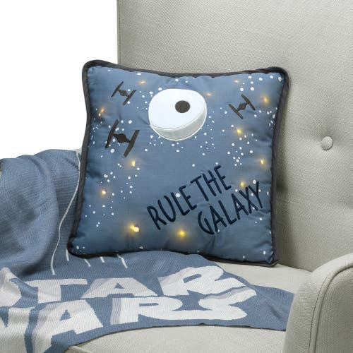 Lambs & Ivy Star Wars Signature Galaxy Led Light-up Decorative Throw Pillow In Blue