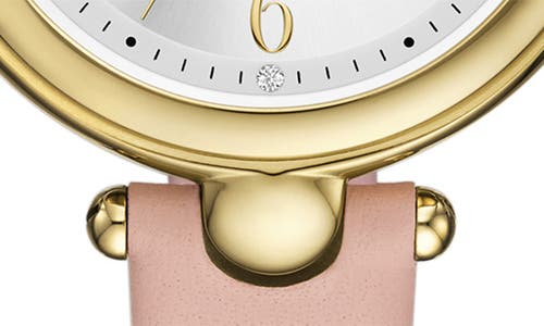 Kate Spade Women's Gracie Round Three-hand Pink Leather Watch, 32mm In Pink