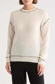 Bruno Magli Whipstich Cashmere Crew Sweater