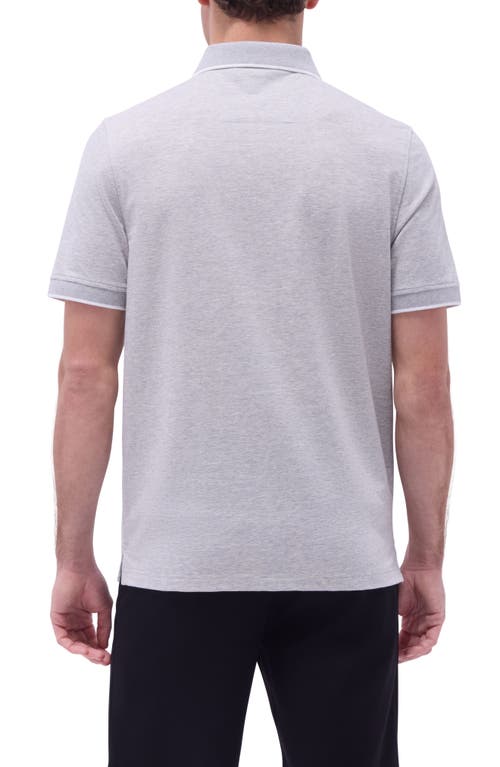 Bugatchi Tipped Contrast Collar Polo In Cement