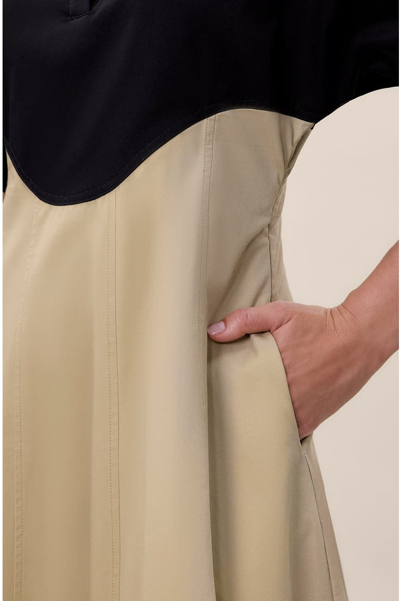 Elspeth Colorblock Dress, Alternate, color, Black/Tan