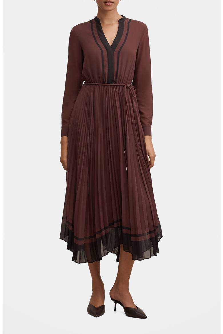 Marnie Pleated Long Sleeve Maxi Dress, Main, color, COLERIDGE STRIPE