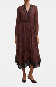 Ever New Marnie Pleated Long Sleeve Maxi Dress