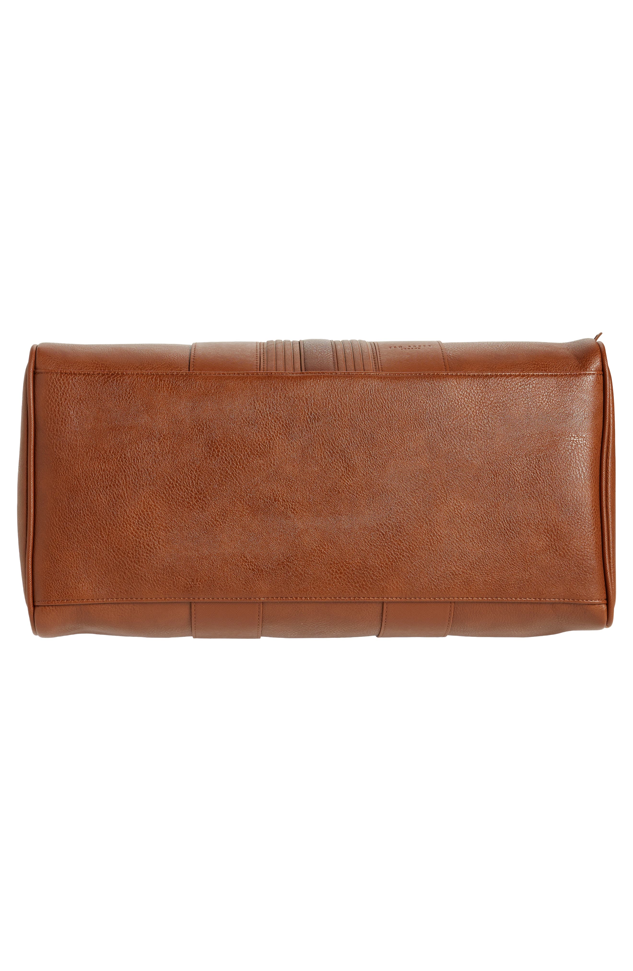 Everyday Stripe Faux Leather Holdall Bag, Alternate, color, TAN