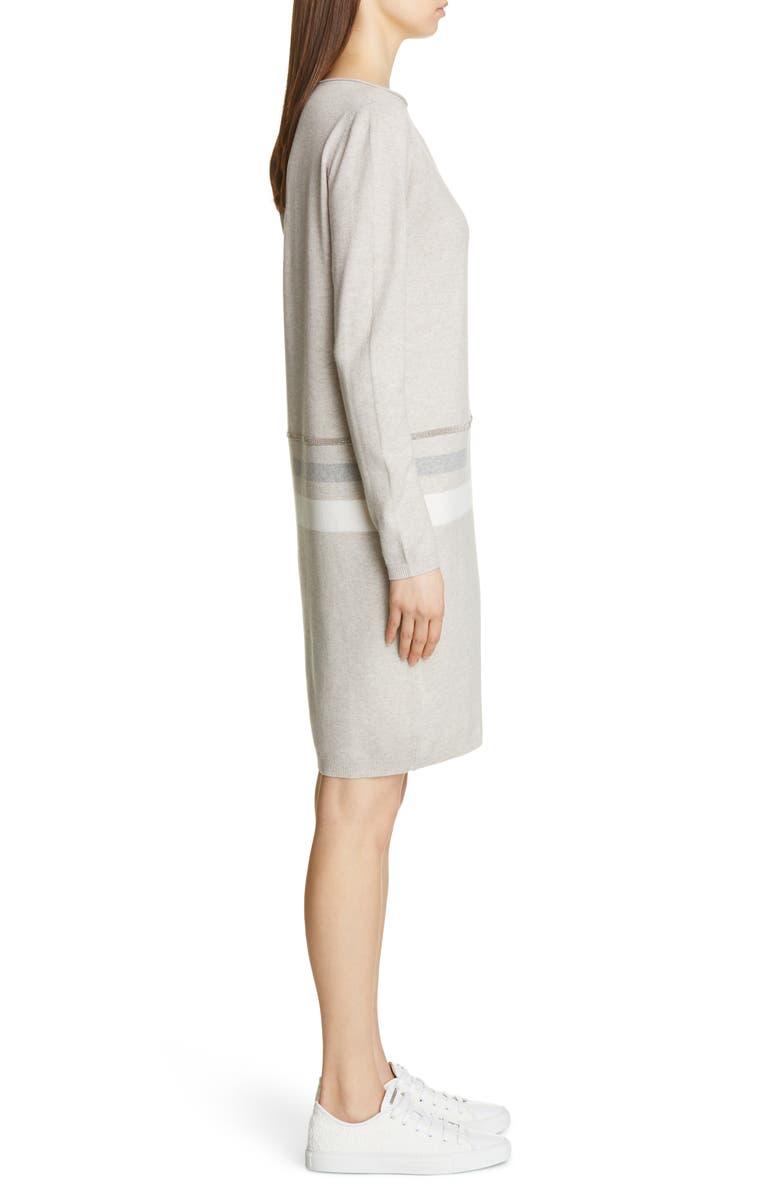 Fabiana Filippi Stripe Long Sleeve Wool Blend Sweater Dress, Alternate, color, 