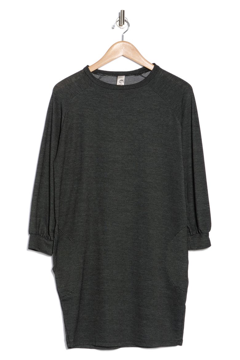 Relax With Me Long Sleeve Sweater Dress, Alternate, color, TWO-TONE BLACK