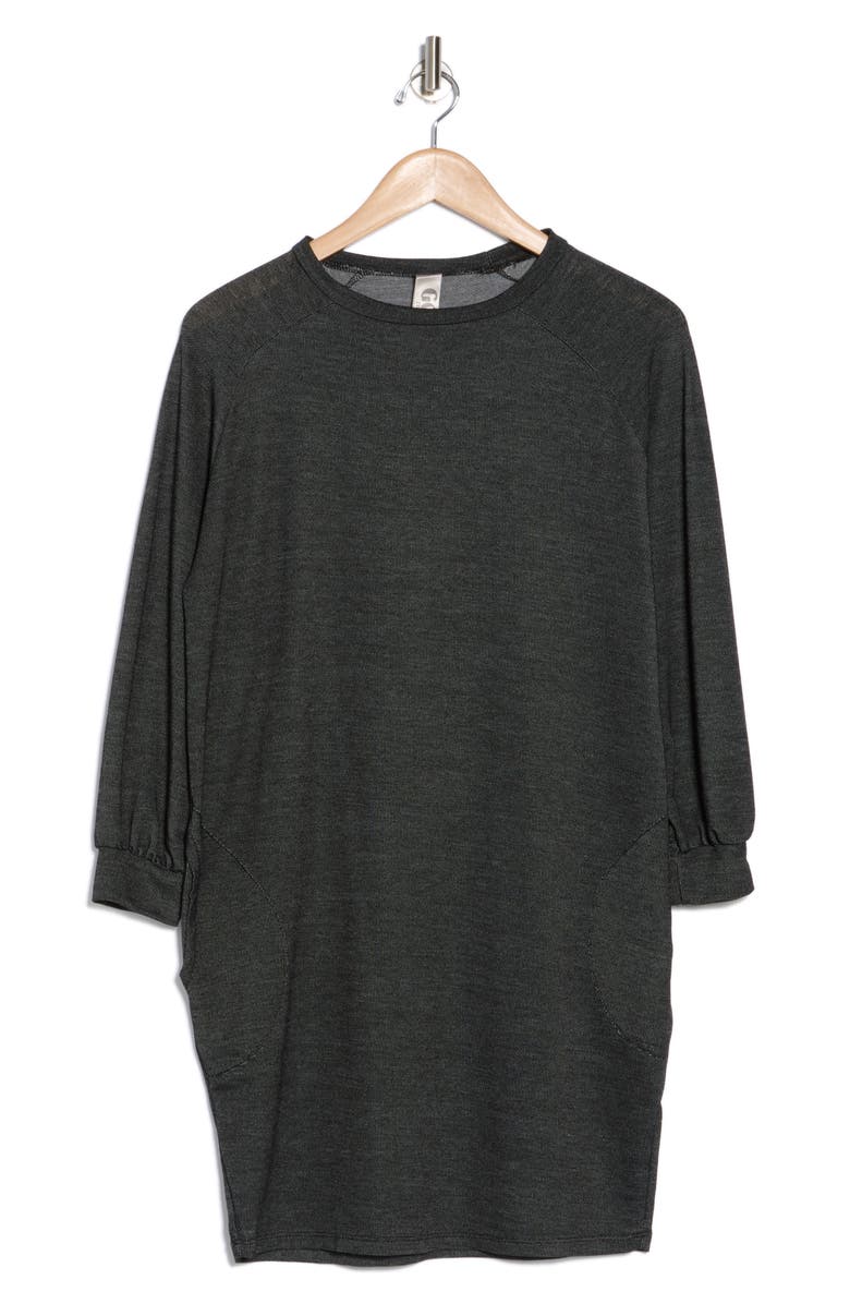 GO COUTURE Relax With Me Long Sleeve Sweater Dress, Alternate, color, Two-Tone Black