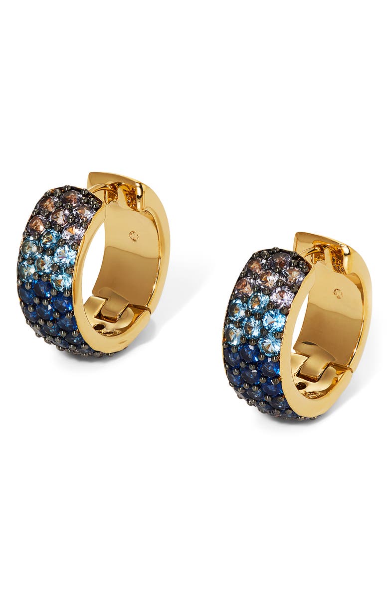 Nadri Gradient Pavé Crystal Huggie Hoop Earrings, Main, color,