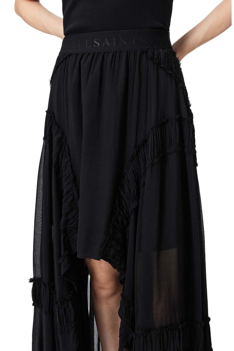 Dorina High Low Skirt, Alternate, color, BLACK