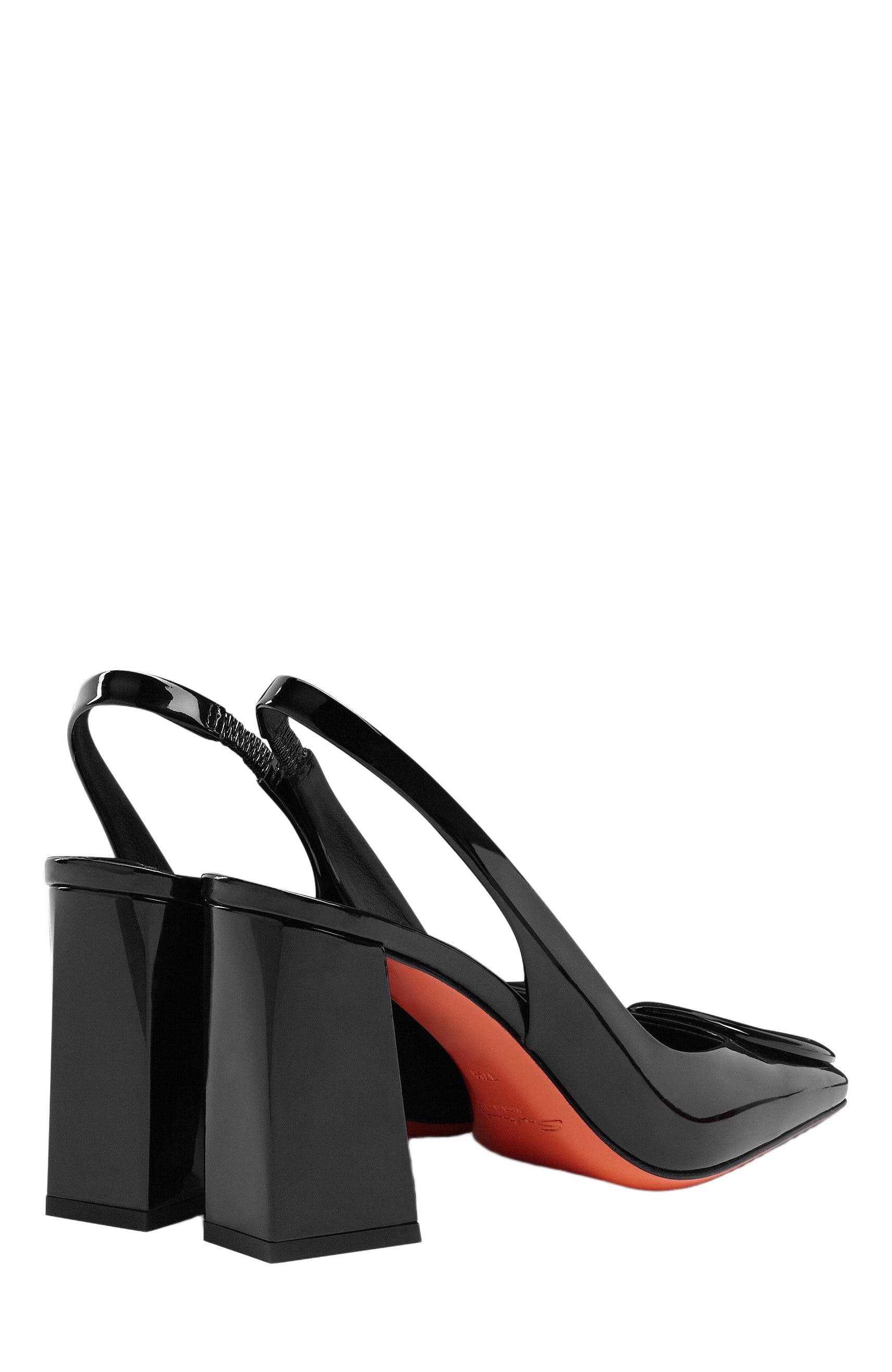 Santoni Women
s patent leather high-heel slingback, Alternate, color, 